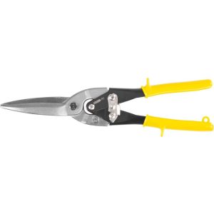 Lemezvágó olló, Strend Pro PL657, sárga/fekete, 300 mm, egyenes kivitel, hosszú, lemezekhez
