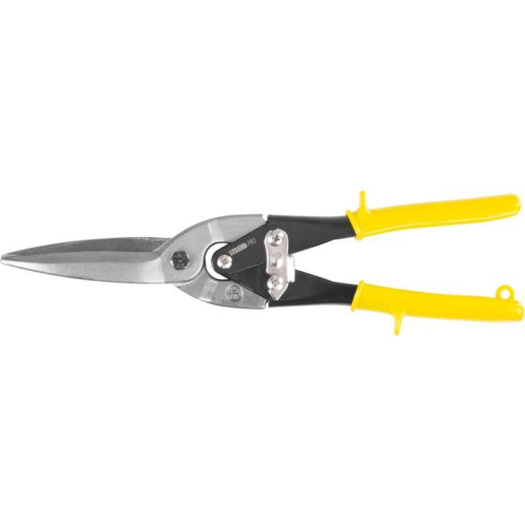 Lemezvágó olló, Strend Pro PL657, sárga/fekete, 300 mm, egyenes kivitel, hosszú, lemezekhez