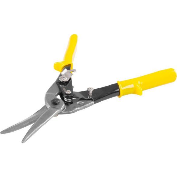 Lemezvágó olló, Strend Pro PL657, sárga/fekete, 300 mm, egyenes kivitel, hosszú, lemezekhez