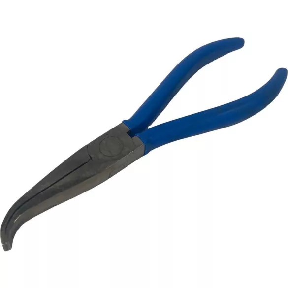 Laposfogó, 346A/0170 PH NI-CR, kék, 170 mm, hajlított, lapos belső, nikkel-króm acél, PVC bevonat, precíziós, műszerész