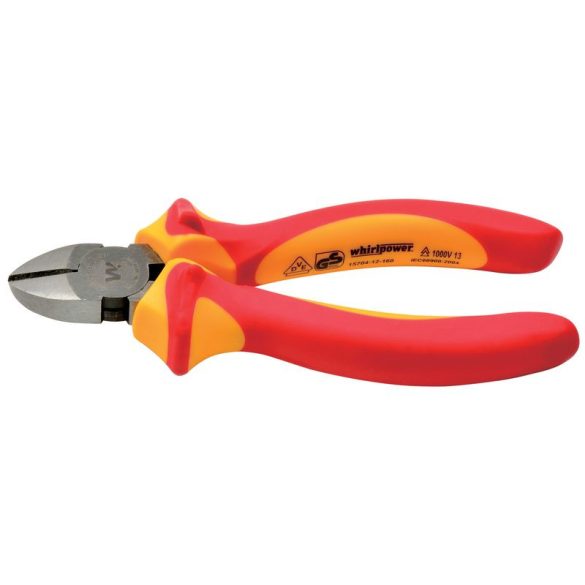 Villanyszerelő fogó, Whirlpower, 15704-12, 16 cm, vágó, VDE 1000 V, DIN 5749