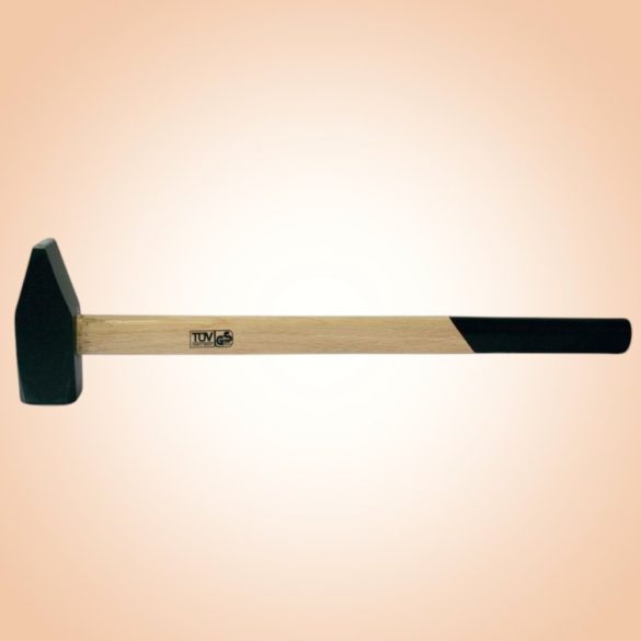 Lakatoskalapács, Strend Pro HM131, fekete, 8000 g, fa nyél, acél fej, DIN 1042, lapos/hegyes