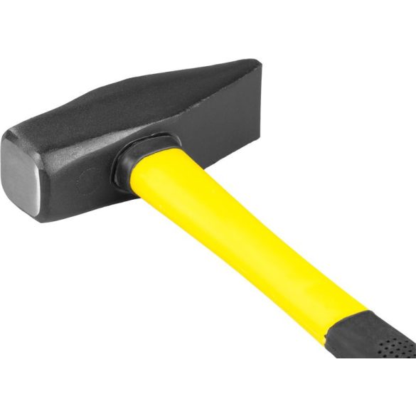 Lakatoskalapács, Strend Pro HM111, sárga/fekete, 2000 g, üvegszálas nyél, acél fej, DIN 1041, TUV/GS minősítés, lapos/hegyes