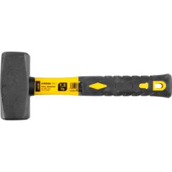   Lakatoskalapács, Strend Pro HS0524, sárga/fekete, 1500 g, üvegszálas nyél, acél fej, DIN 6475, lapos/lapos