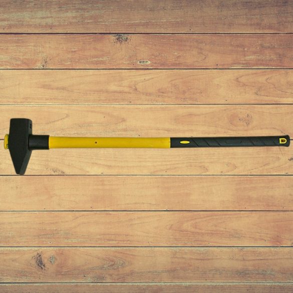 Bontókalapács, Strend Pro HM132, sárga/fekete, 6000 g, üvegszálas nyél, acél fej, DIN 1042, lapos/hegyes