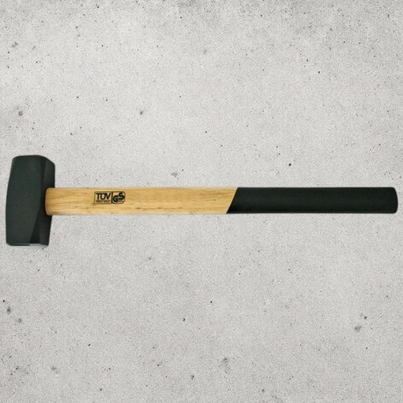 Lakatoskalapács, Strend Pro HS0001, fekete, 8000 g, fa nyél, acél fej, univerzális, DIN 6475, lapos/lapos