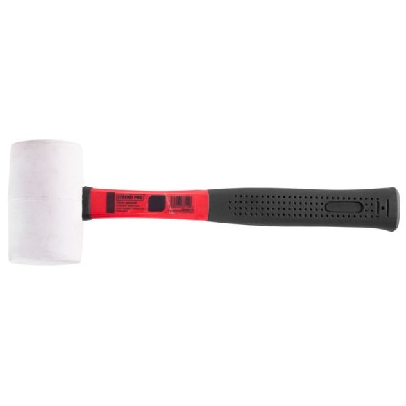 Gumikalapács, Strend Pro HM212, fehér, 900 g, fém nyél, gumi fej
