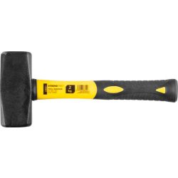   Lakatoskalapács, Strend Pro HS0524, sárga/fekete, 2000 g, üvegszálas nyél, acél fej, DIN 6475, lapos/lapos