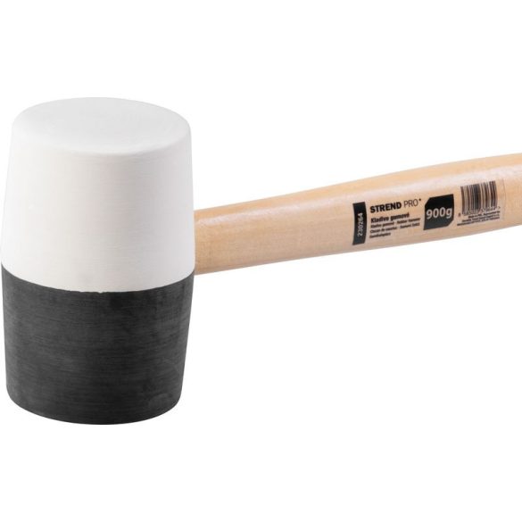Gumikalapács, Strend Pro HM232, fekete/fehér, 910 g, fa nyél, gumi fej