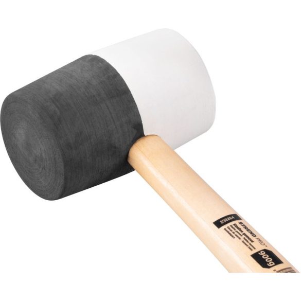 Gumikalapács, Strend Pro HM232, fekete/fehér, 910 g, fa nyél, gumi fej