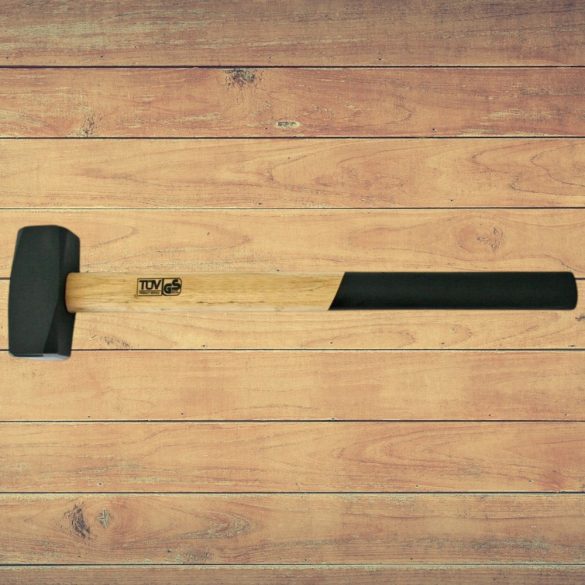 Lakatoskalapács, Strend Pro HS0001, fekete, 10 000 g, fa nyél, acél fej, univerzális, DIN 6475, lapos/lapos