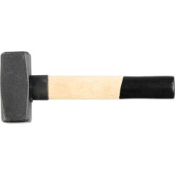   Lakatoskalapács, Strend Pro HS0301, fekete, 2000 g, fa nyél, acél fej, univerzális, DIN 6475, lapos/lapos
