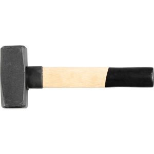 Lakatoskalapács, Strend Pro HS0301, fekete, 2000 g, fa nyél, acél fej, univerzális, DIN 6475, lapos/lapos