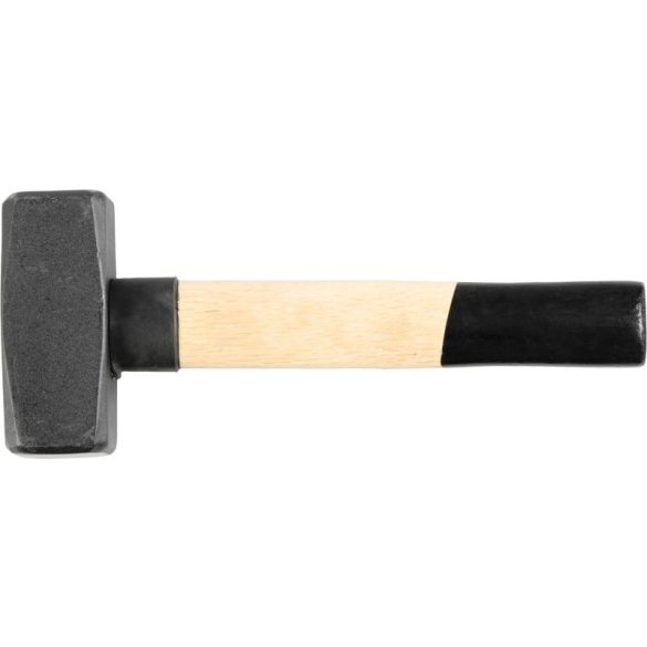 Lakatoskalapács, Strend Pro HS0301, fekete, 2000 g, fa nyél, acél fej, univerzális, DIN 6475, lapos/lapos