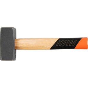 Kőműveskalapács, Strend Pro Premium HS1008, szürke, 1500 g, fa nyél, acél fej, lapos/lapos