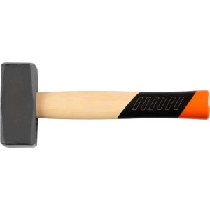 Kőműveskalapács, Strend Pro Premium HS1008, szürke, 2000 g, fa nyél, acél fej, lapos/lapos