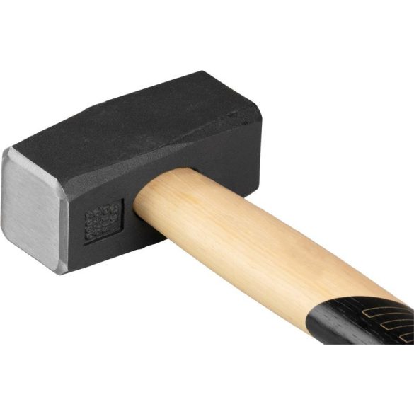 Kőműveskalapács, Strend Pro Premium HS1008, szürke, 2000 g, fa nyél, acél fej, lapos/lapos