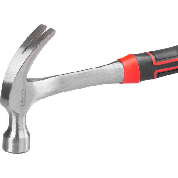 Ácskalapács, Strend Pro Premium ComfortGrip DL500, fekete/piros, 450 g, fém nyél, acél fej