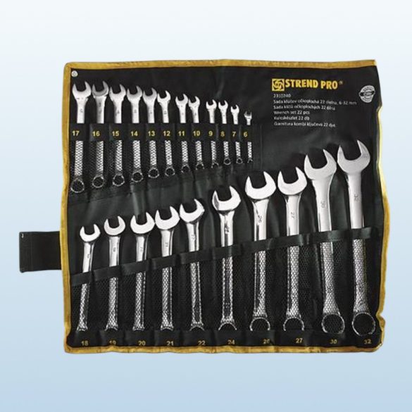 Csillag-villáskulcs-készlet, Strend Pro HR31586, ezüst, 22 részes, 6–32 mm, Cr-V