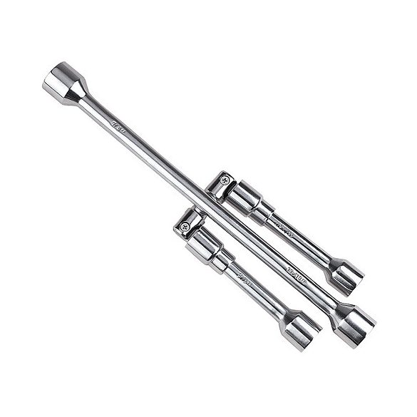 Kerékkulcs, Strend Pro VC020088, ezüst, kereszt kivitel, 17, 19, 21, 23 mm, összecsukható