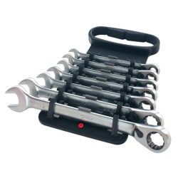   Racsnis csillag-villáskulcs-készlet, Honiton 1507HGCWH2E, ezüst, 7 részes, 10, 11, 12, 13, 14, 17, 19 mm, Cr-V