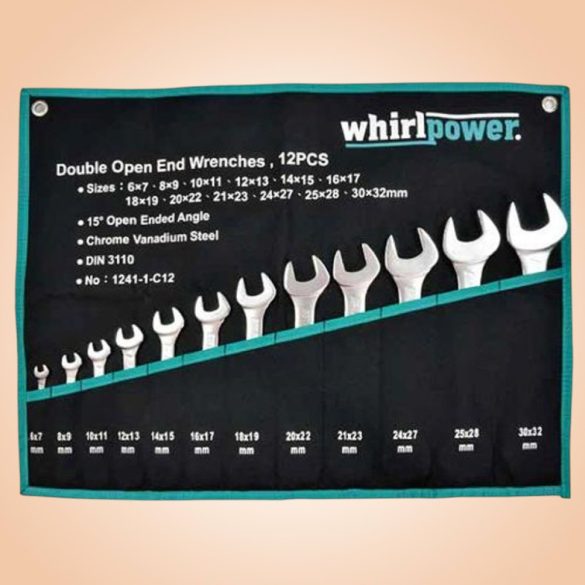 Villáskulcs-készlet, Whirlpower 1241-1-C12, ezüst, 12 részes, 6 x 7 - 30 x 32 mm