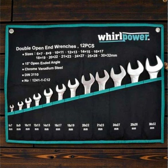 Villáskulcs-készlet, Whirlpower 1241-1-C12, ezüst, 12 részes, 6 x 7 - 30 x 32 mm
