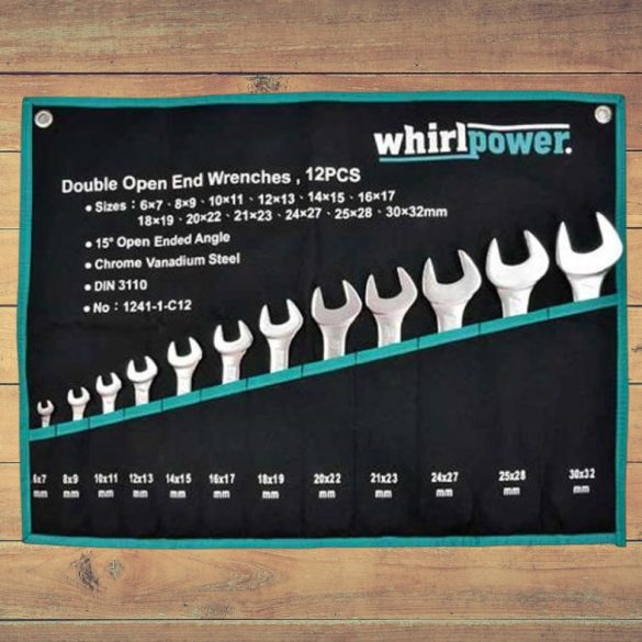 Villáskulcs-készlet, Whirlpower 1241-1-C12, ezüst, 12 részes, 6 x 7 - 30 x 32 mm