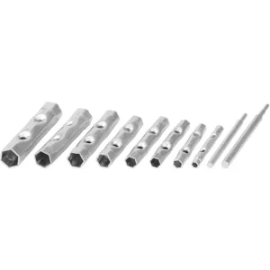 Csőkulcs-készlet, Strend Pro WT3008, ezüst, 10 részes, 6–22 mm, kétoldalas
