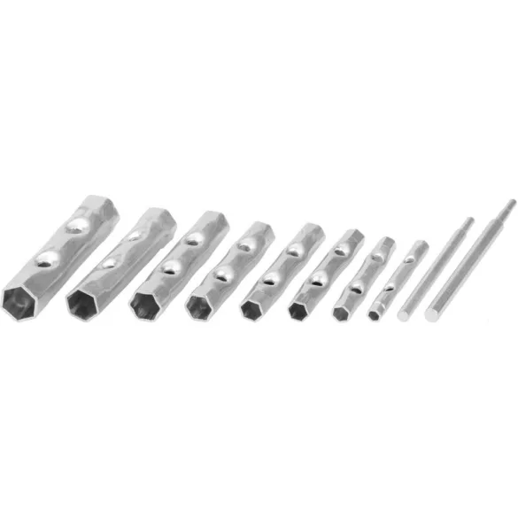 Csőkulcs-készlet, Strend Pro WT3008, ezüst, 10 részes, 6–22 mm, kétoldalas
