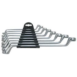   Csillagkulcs-készlet, Strend Pro HR32581, ezüst, 8 részes, 6–22 mm, Cr-V, 75°-ban hajlított
