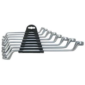 Csillagkulcs-készlet, Strend Pro HR32581, ezüst, 8 részes, 6–22 mm, Cr-V, 75°-ban hajlított
