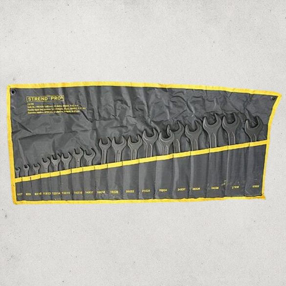 Villáskulcs-készlet, Strend Pro HR34183, fekete, 18 részes, 6 x 7 - 27 x 32 mm, DIN 895