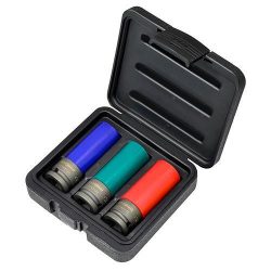   Dugófej-készlet, Whirlpower 1274-0603, színes, 3 részes, 17, 19, 21 mm, 1/2", színkódolt