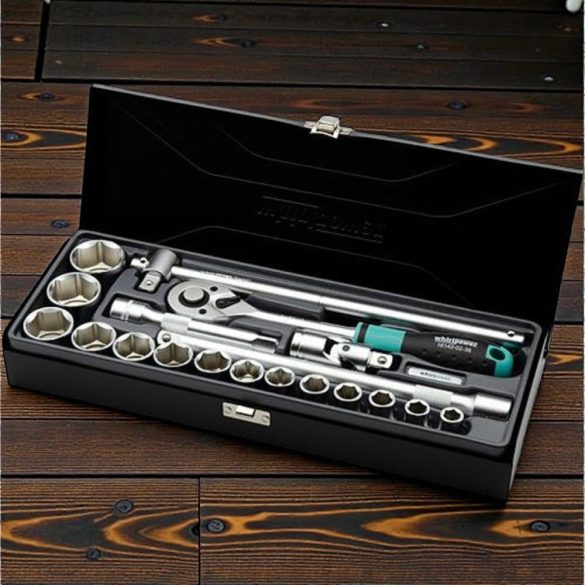 Dugókulcs-készlet, Whirlpower 1614-SK13SE, fekete doboz, 45 részes, 1/2", racsnis