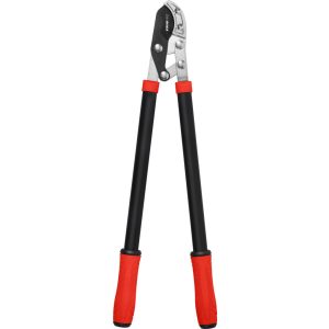 Ágvágó olló, Strend Pro Premium, fekete/piros, 70,5 cm, acél nyél, acél penge, maximum 35 mm átmérő, áttételes