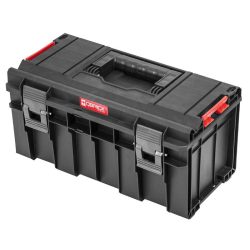   Szerszámosdoboz, Qbrick Patrol System Pro 500 Basic, 45 x 26 x 24 cm, fekete, 14 l, víz- és porálló, poliamid csatlakozók, vágórúd a fedélben, mély tálca