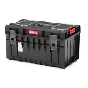Szerszámosláda, Qbrick Patrol System One 350 Profi, 58,5 × 38,5 × 32 cm, fekete, 38 l, por- és vízálló, megerősített fedél, kivehető multi rekesz, 120 kg teherbírás
