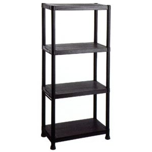 Strend Pro 4 polcos műanyag műhelypolc - fekete, 60x13x130cm