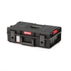   Szerszámosdoboz, Qbrick Patrol System One 200 Basic, 58,5 × 38,5 × 19 cm, fekete, 15,5 l, víz- és porálló, hermetikus zárás, cserélhető rekeszekkel, 120 kg teherbírás