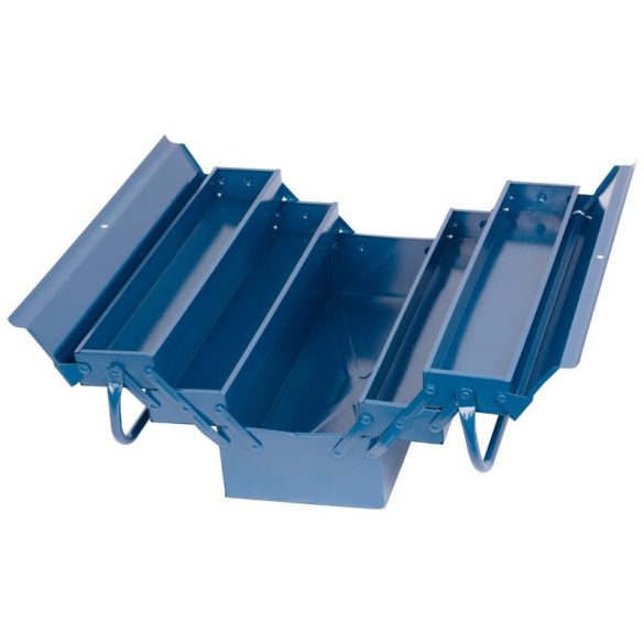 Szerszámosdoboz, Strend Pro TB101E, 53 x 20 x 21 cm, kék, 5 részes, fém, műhelybe, szerszámok áttekinthető tárolásához