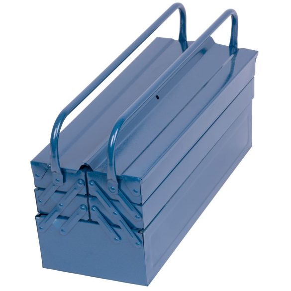 Szerszámosdoboz, Strend Pro TB101E, 53 x 20 x 21 cm, kék, 5 részes, fém, műhelybe, szerszámok áttekinthető tárolásához