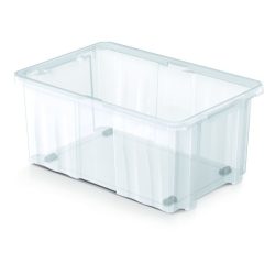   Rendszerező doboz, Prosperplast Cargo NCC24, 60 x 40 x 26 cm, átlátszó, műanyag, fedél nélküli, kerekes, könnyű