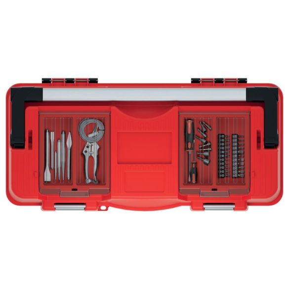 Szerszámosdoboz, Prosperplast Aptop Plus KAP6030, 59,8 × 28,6 × 32,7 cm, fekete, többfunkciós, hordozható, fogantyúval