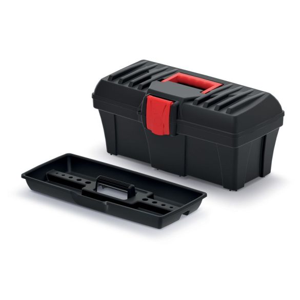Szerszámosdoboz, Prosperplast Caliber KCR4020, 40 × 20 × 18,6 cm, fekete, fogantyúval, többfunkciós
