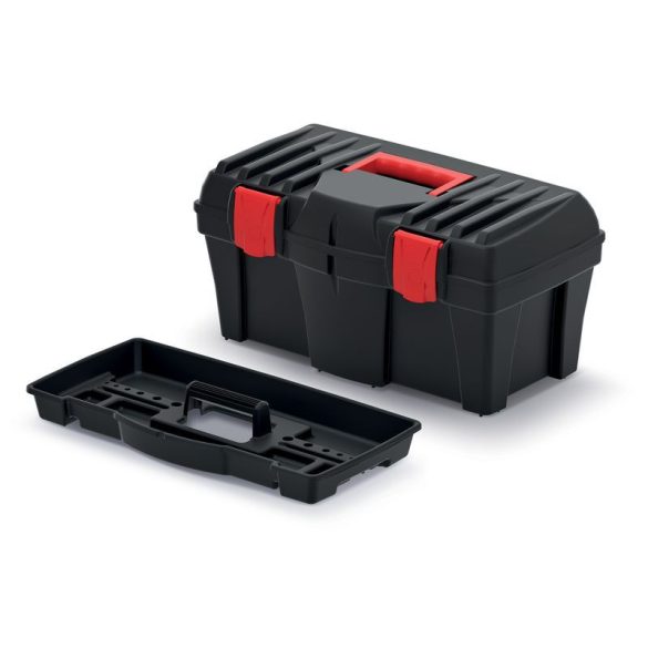 Szerszámosdoboz, Prosperplast Caliber KCR5025, 46 × 25,7 × 22,7 cm, fekete, fogantyúval, hordozható