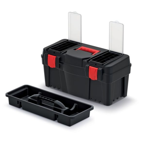 Szerszámosdoboz, Prosperplast Caliber KCR5530, 55 × 26,7 × 27 cm, fekete, fogantyúval, hordozható