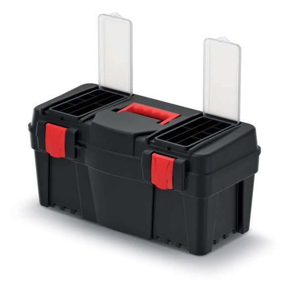 Szerszámosdoboz, Prosperplast Caliber KCR5530, 55 × 26,7 × 27 cm, fekete, fogantyúval, hordozható