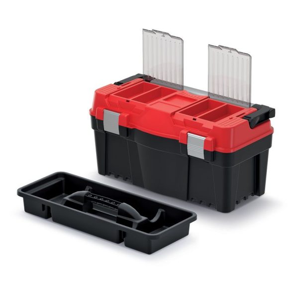 Szerszámosdoboz, Prosperplast Aptop Plus KAP5530, 55 x 26,7 x 27,7 cm, fekete, fogantyúval, hordozható