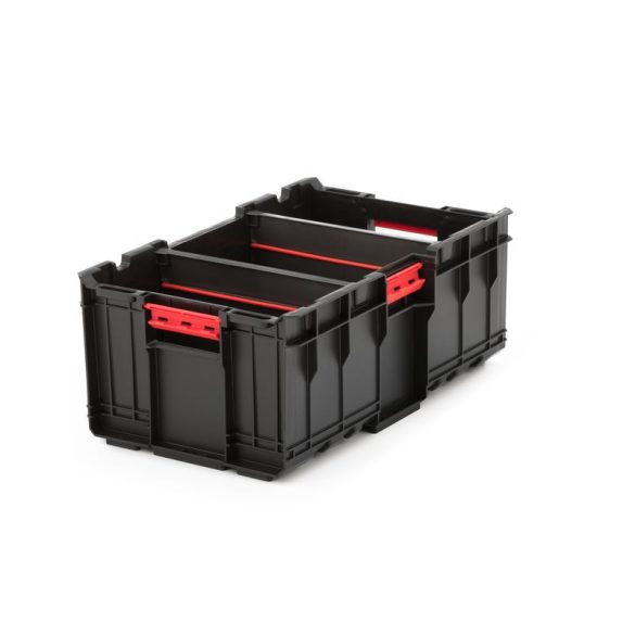 Szerszámosdoboz, Qbrick Patrol System One Box Plus, 53,5 × 29,5 × 22,2 cm, fekete, 35 l, nyitott kialakítás, moduláris